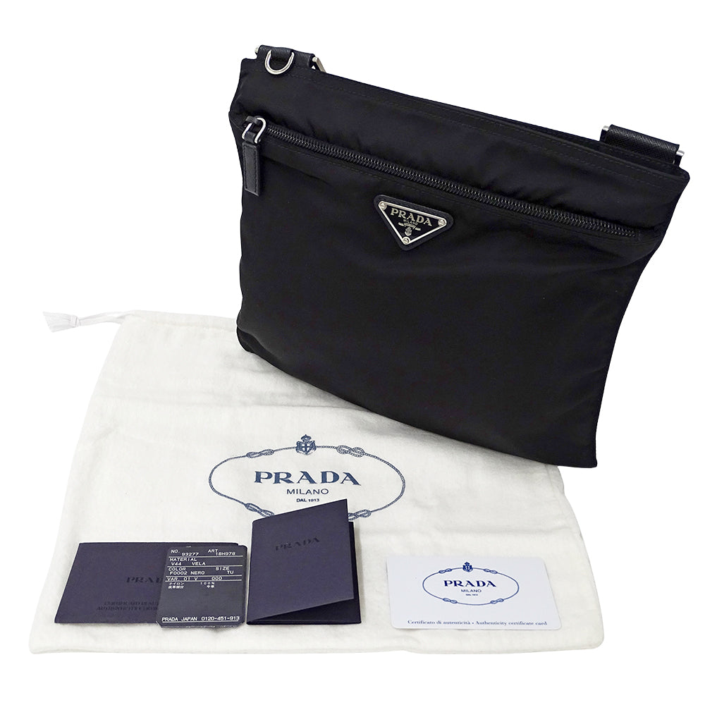 PRADA プラダ ショルダーバッグ ブラック 1BH978 ナイロン レディース メンズ 【中古】