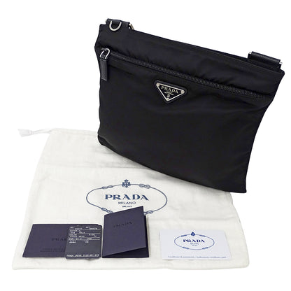 PRADA プラダ ショルダーバッグ ブラック 1BH978 ナイロン レディース メンズ 【中古】