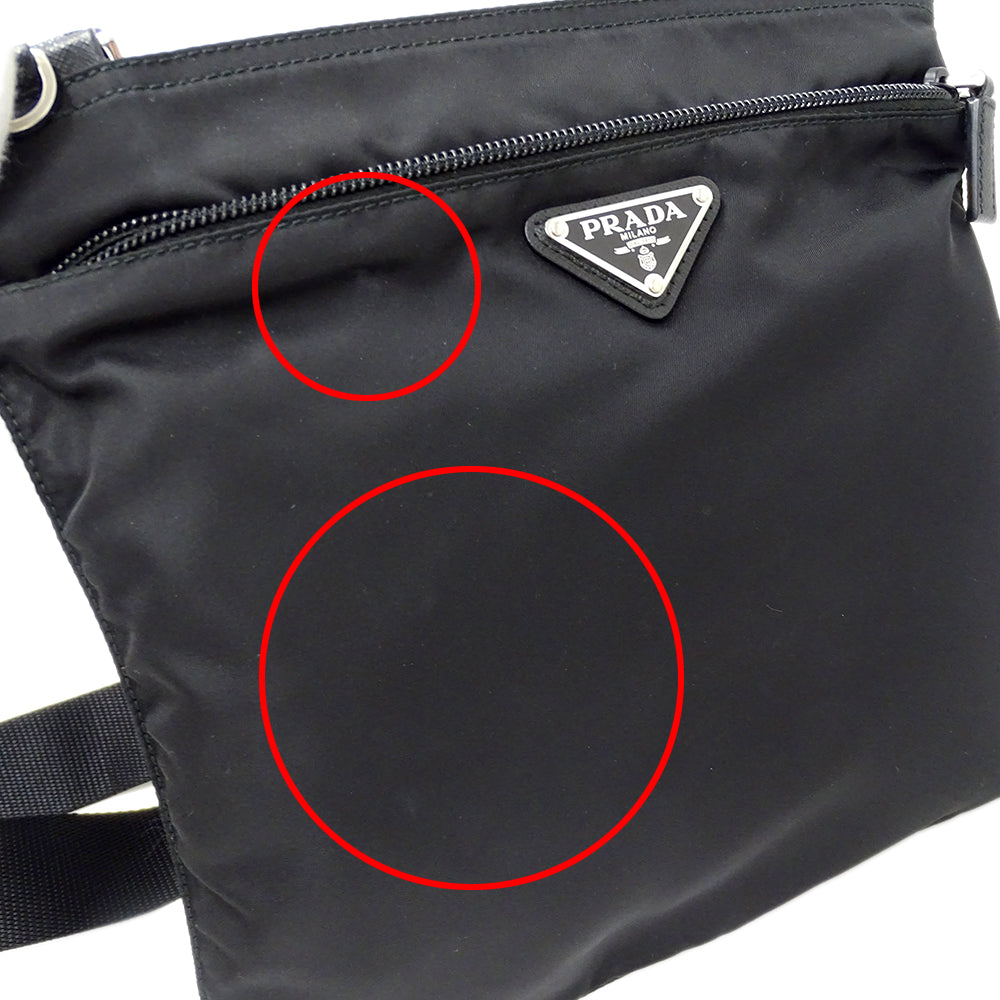 PRADA プラダ ショルダーバッグ ブラック 1BH978 ナイロン レディース メンズ 【中古】