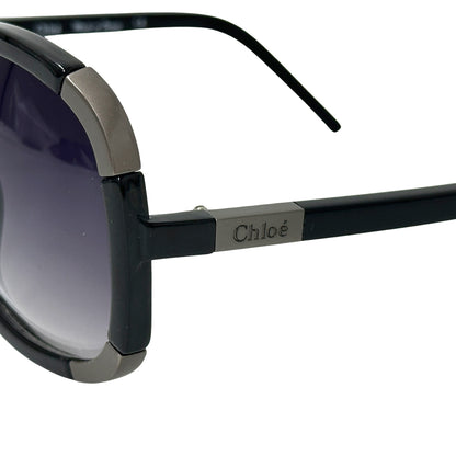 Chloe クロエ サングラス ブラック グレー レディース 【中古】