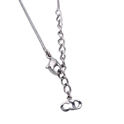 Dior ディオール ネックレス ロゴ プレート メタル シルバー レディース メンズ 【中古】