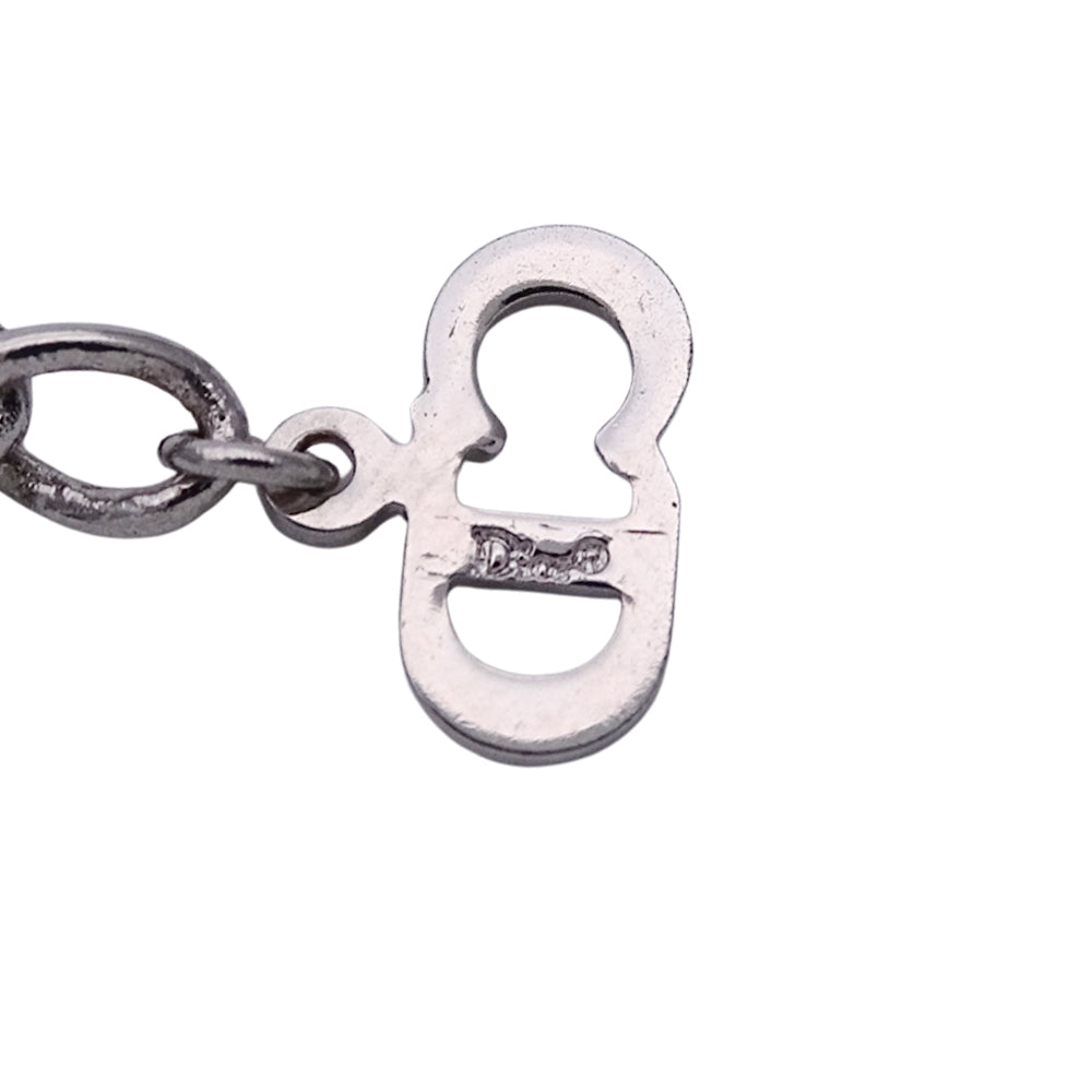 Dior ディオール ネックレス ロゴ プレート メタル シルバー レディース メンズ 【中古】