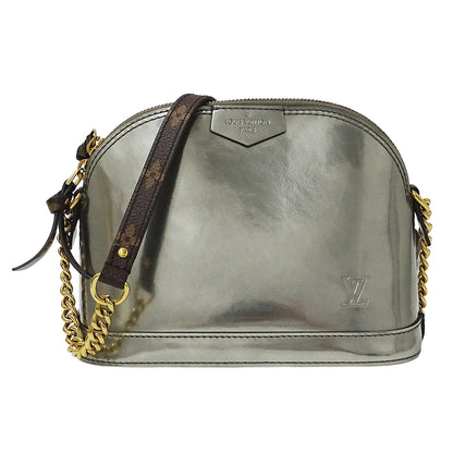 LOUIS VUITTON ルイ・ヴィトン アルマ MINI ショルダーバッグ ヴェルニ シルバー M52748 ヴェルニ レディース 【中古】