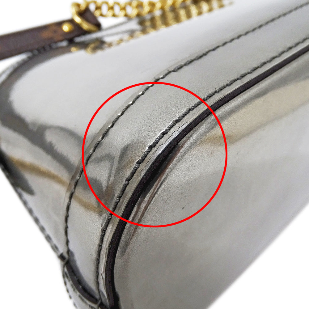 LOUIS VUITTON ルイ・ヴィトン アルマ MINI ショルダーバッグ ヴェルニ シルバー M52748 ヴェルニ レディース 【中古】