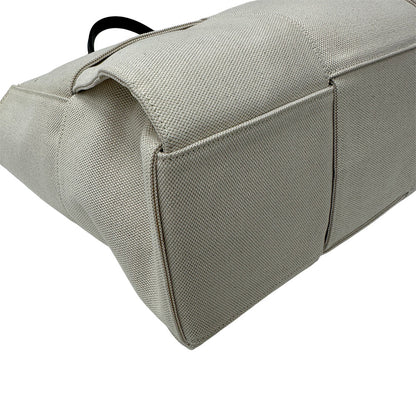 BOTTEGAVENETA ボッテガ・ヴェネタ アルコ ミディアム ハンドバッグ ホワイト アイボリー キャンバス レディース 【中古】