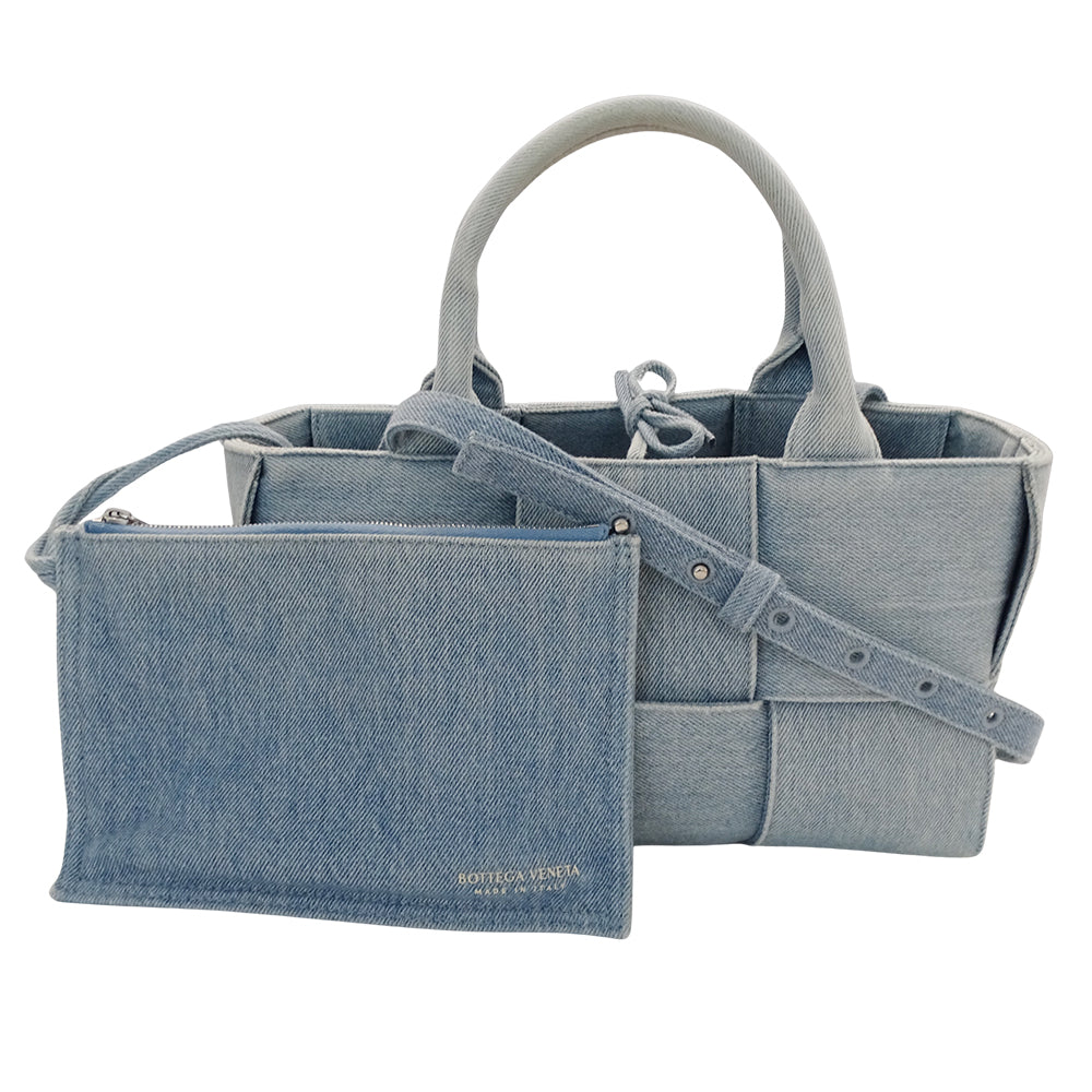 BOTTEGAVENETA ボッテガ・ヴェネタ ミニアルコ 2wayバッグ ブルー デニム レディース 【中古】