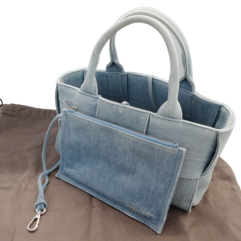 BOTTEGAVENETA ボッテガ・ヴェネタ ミニアルコ 2wayバッグ ブルー デニム レディース 【中古】