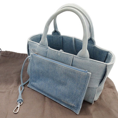 BOTTEGAVENETA ボッテガ・ヴェネタ ミニアルコ 2wayバッグ ブルー デニム レディース 【中古】