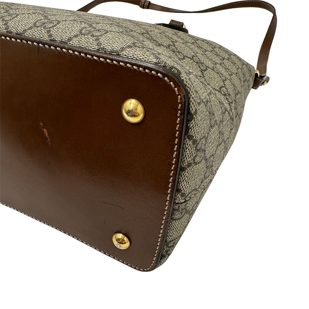 GUCCI グッチ 2wayバッグ グレー ブラウン 429147 GGスプリームキャンバス レディース メンズ 【中古】