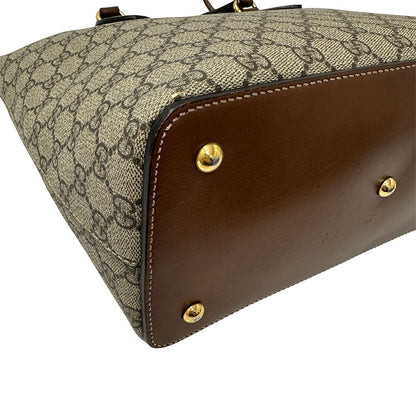 GUCCI グッチ 2wayバッグ グレー ブラウン 429147 GGスプリームキャンバス レディース メンズ 【中古】