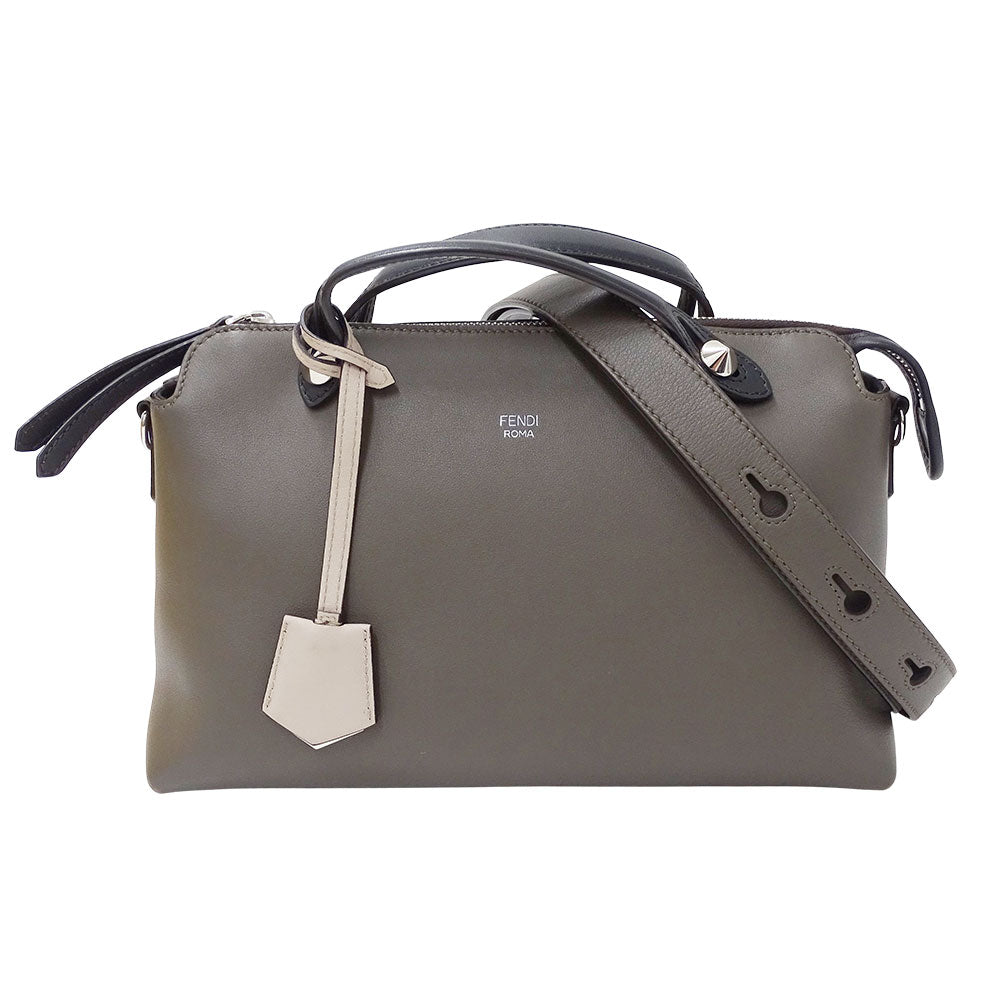 FENDI フェンディ バイザウェイ ミディアム 2wayバッグ グレー 8BL146 レザー レディース 【中古】