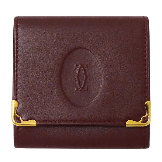 Cartier カルティエ コインケース マスト ボルドー レザー レディース 【中古】
