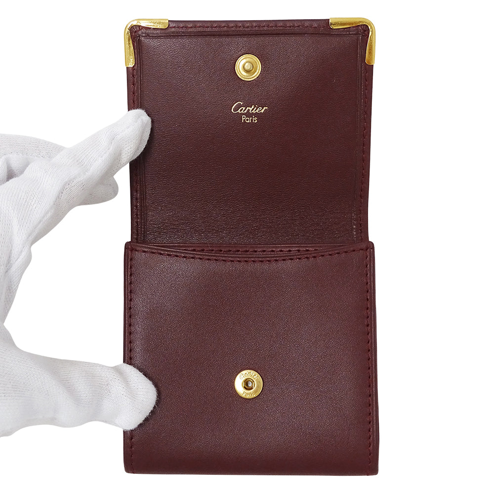Cartier カルティエ コインケース マスト ボルドー レザー レディース 【中古】