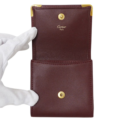 Cartier カルティエ コインケース マスト ボルドー レザー レディース 【中古】