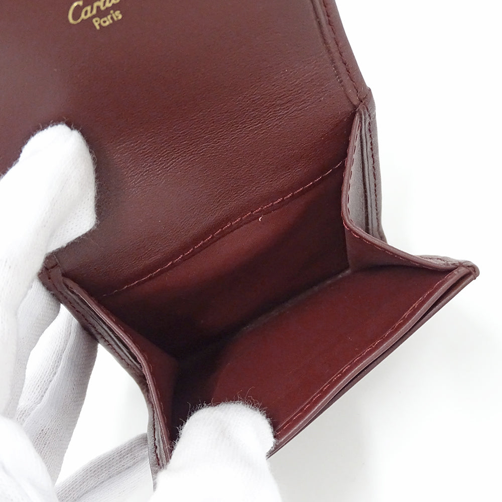 Cartier カルティエ コインケース マスト ボルドー レザー レディース 【中古】