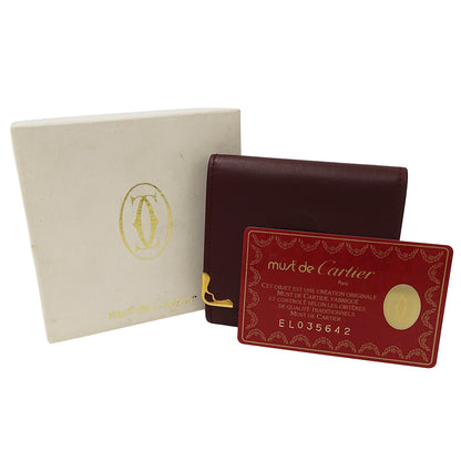 Cartier カルティエ コインケース マスト ボルドー レザー レディース 【中古】