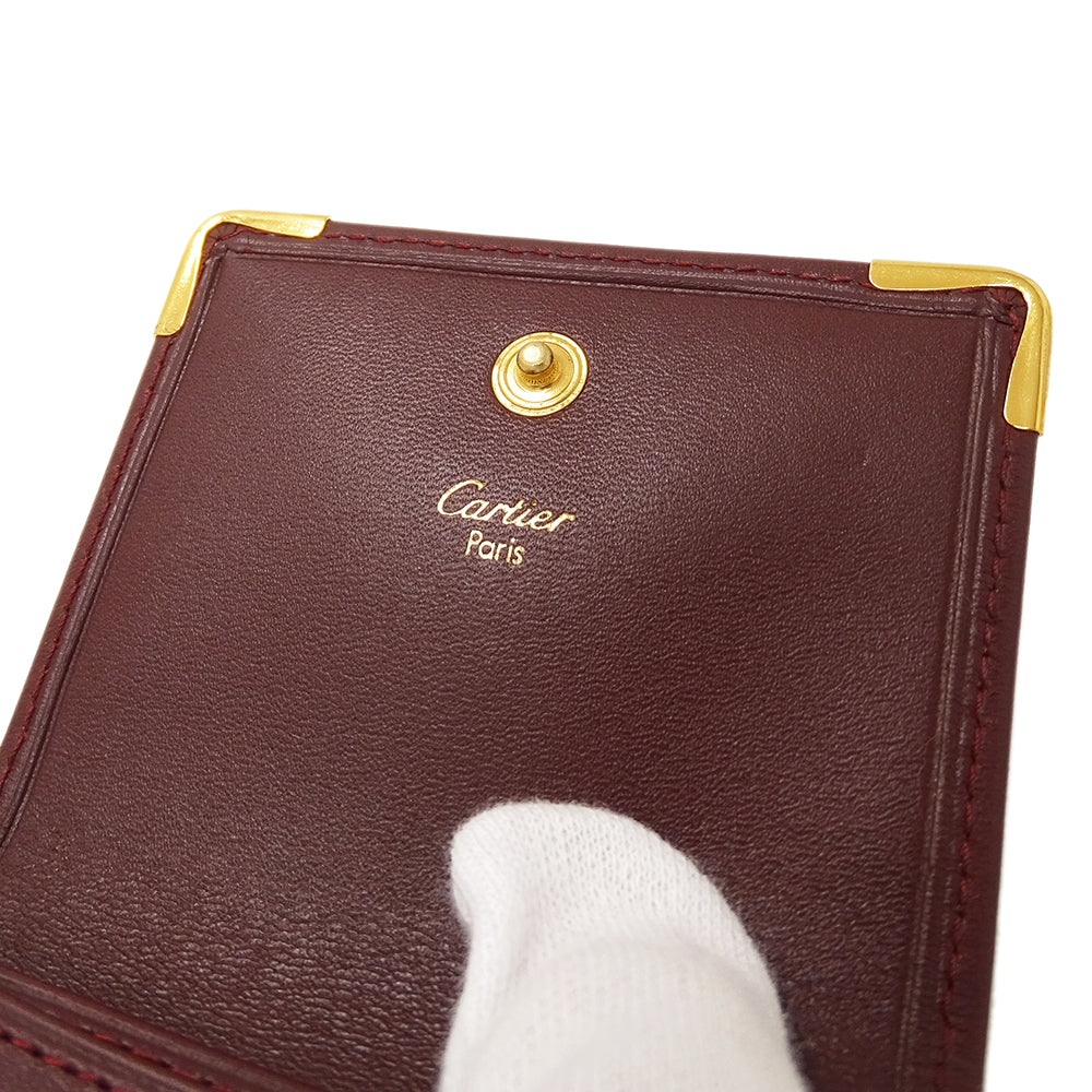 Cartier カルティエ コインケース マスト ボルドー レザー レディース 【中古】