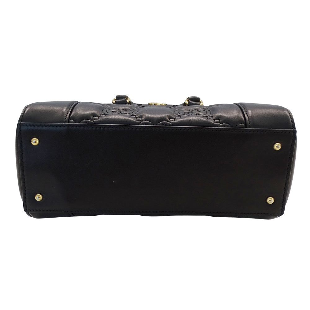 GUCCI グッチ GGマトラッセ 2wayバッグ ブラック ゴールド金具 728309 レザー レディース 【中古】