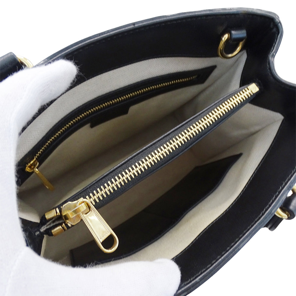 GUCCI グッチ GGマトラッセ 2wayバッグ ブラック ゴールド金具 728309 レザー レディース 【中古】