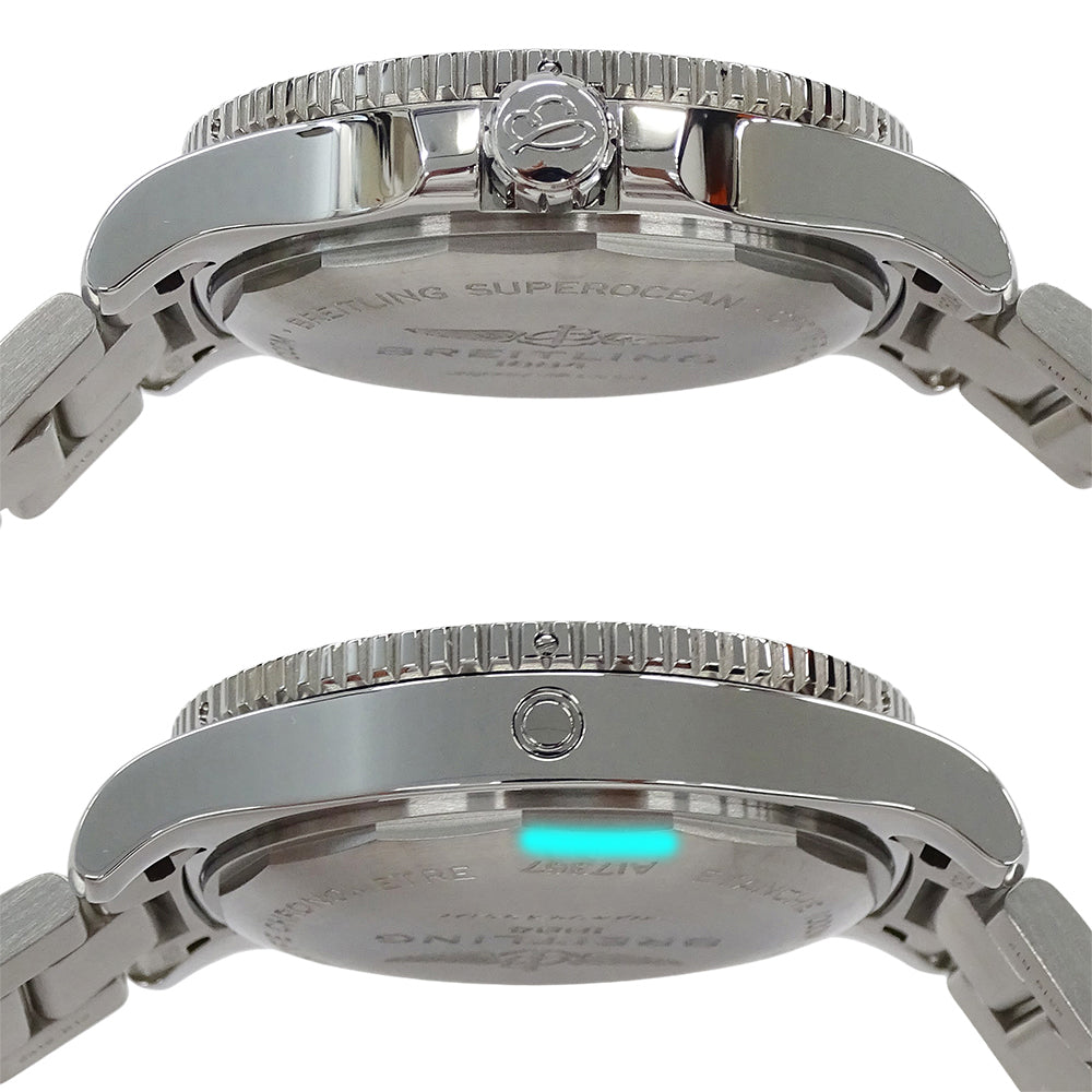 BREITLING ブライトリング スーパーオーシャン44 A17367 メンズ 腕時計 デイト 自動巻き AT ステンレス SS ブラック 磨き済み 【中古】