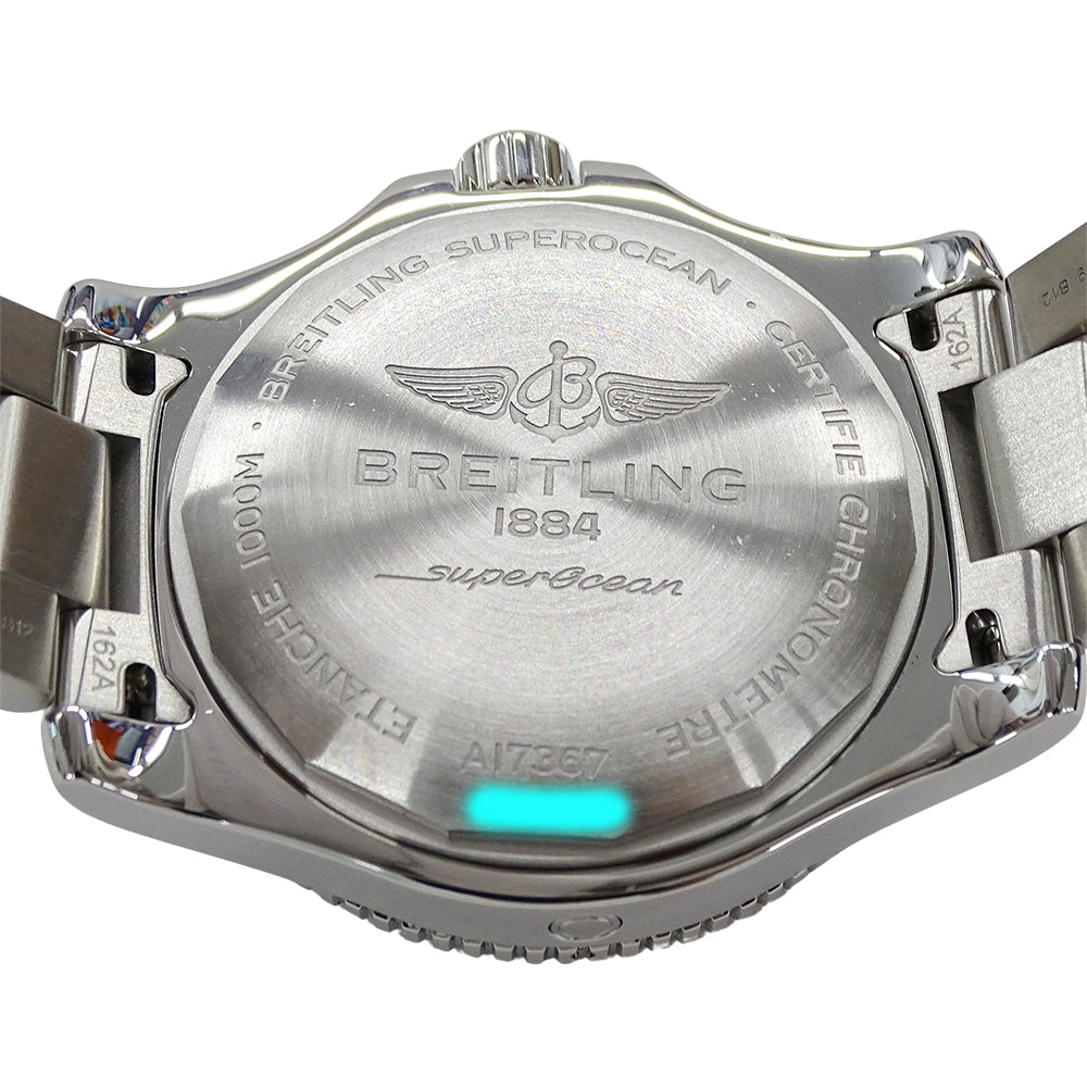 BREITLING ブライトリング スーパーオーシャン44 A17367 メンズ 腕時計 デイト 自動巻き AT ステンレス SS ブラック 磨き済み 【中古】