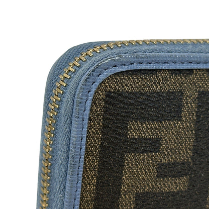 FENDI フェンディ 長財布 ズッカ ブラウン ブルー PVC レディース メンズ 【中古】