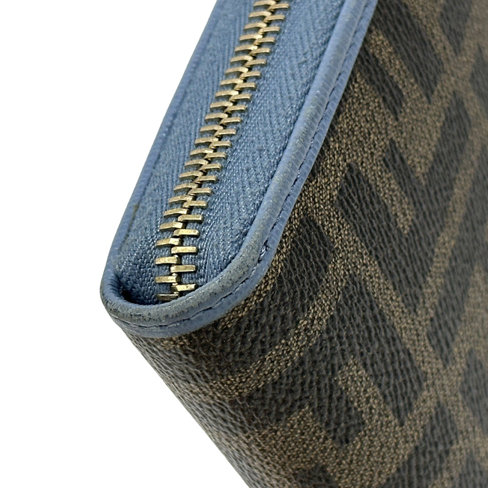 FENDI フェンディ 長財布 ズッカ ブラウン ブルー PVC レディース メンズ 【中古】