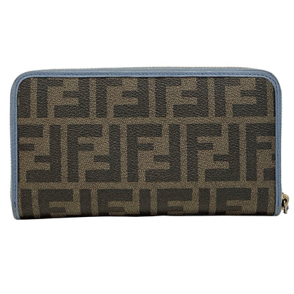 FENDI フェンディ 長財布 ズッカ ブラウン ブルー PVC レディース メンズ 【中古】