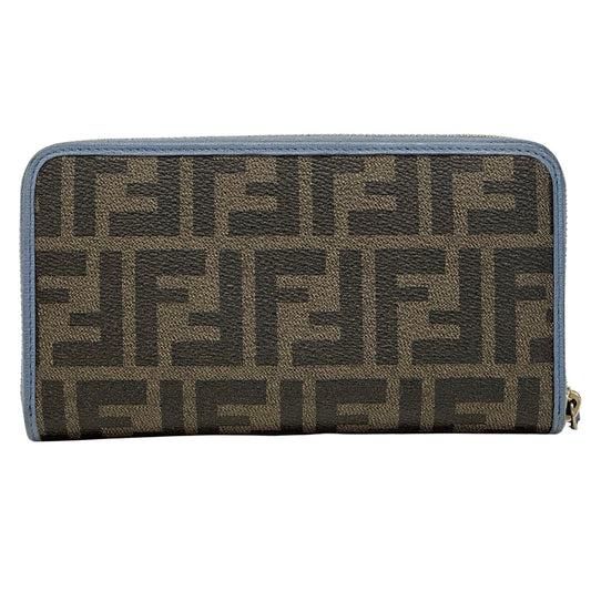 FENDI フェンディ 長財布 ズッカ ブラウン ブルー PVC レディース メンズ 【中古】