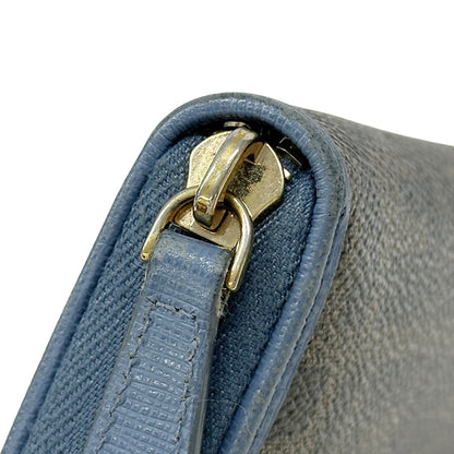 FENDI フェンディ 長財布 ズッカ ブラウン ブルー PVC レディース メンズ 【中古】