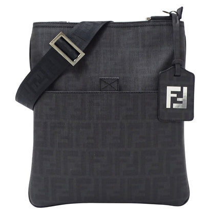 FENDI フェンディ ショルダーバッグ ズッカ ブラック 7VA207 コーティングキャンバス メンズ 【中古】