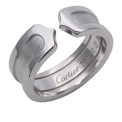 Cartier カルティエ C2 リング 指輪 750WG ホワイトゴールド #50 約10号 レディース 磨き済み 【中古】