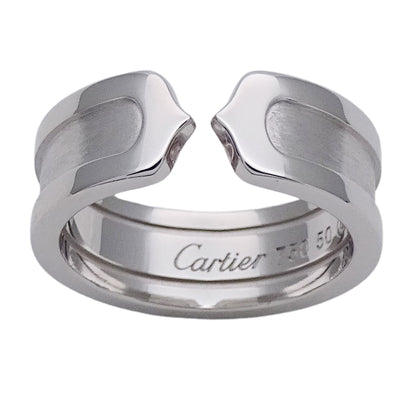 Cartier カルティエ C2 リング 指輪 750WG ホワイトゴールド #50 約10号 レディース 磨き済み 【中古】
