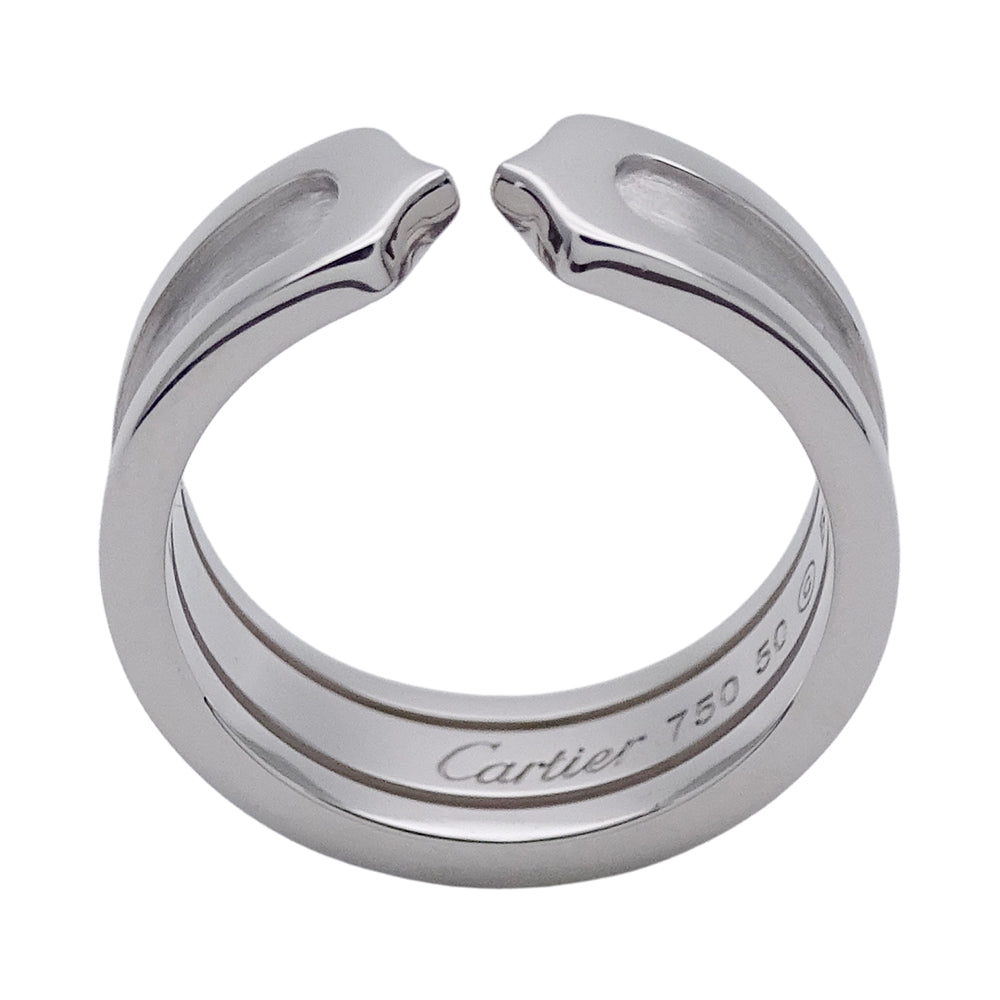 Cartier カルティエ C2 リング 指輪 750WG ホワイトゴールド #50 約10号 レディース 磨き済み 【中古】