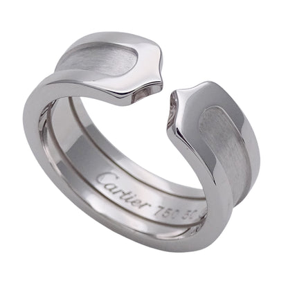 Cartier カルティエ C2 リング 指輪 750WG ホワイトゴールド #50 約10号 レディース 磨き済み 【中古】