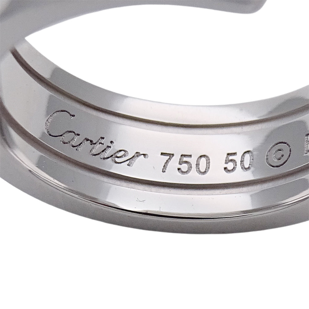 Cartier カルティエ C2 リング 指輪 750WG ホワイトゴールド #50 約10号 レディース 磨き済み 【中古】