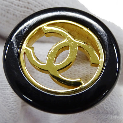 CHANEL シャネル ココマーク イヤリング メタル ゴールド ブラック レディース 【中古】