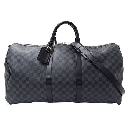 LOUIS VUITTON ルイ・ヴィトン キーポル・バンドリエール55 ボストンバッグ グラフィット ブラック N41413 ダミエグラフィットキャンバス メンズ 【中古】