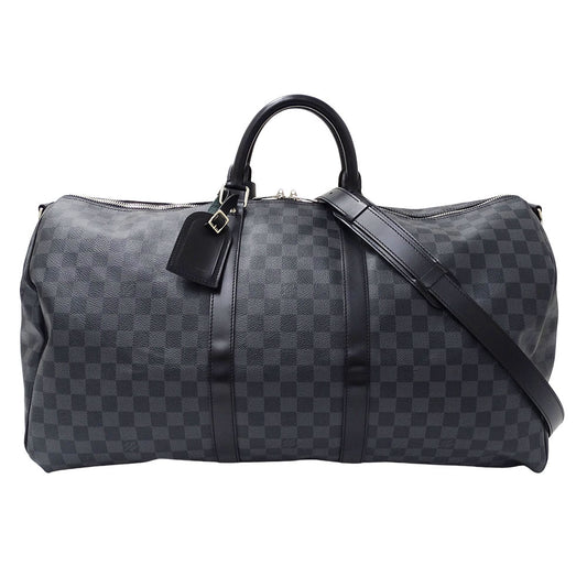 LOUIS VUITTON ルイ・ヴィトン キーポル・バンドリエール55 ボストンバッグ グラフィット ブラック N41413 ダミエグラフィットキャンバス メンズ 【中古】