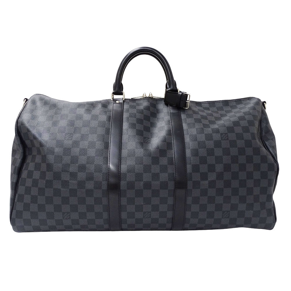 LOUIS VUITTON ルイ・ヴィトン キーポル・バンドリエール55 ボストンバッグ グラフィット ブラック N41413 ダミエグラフィットキャンバス メンズ 【中古】