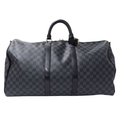 LOUIS VUITTON ルイ・ヴィトン キーポル・バンドリエール55 ボストンバッグ グラフィット ブラック N41413 ダミエグラフィットキャンバス メンズ 【中古】