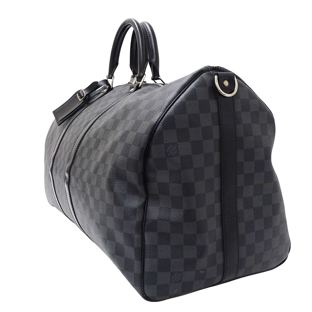 LOUIS VUITTON ルイ・ヴィトン キーポル・バンドリエール55 ボストンバッグ グラフィット ブラック N41413 ダミエグラフィットキャンバス メンズ 【中古】
