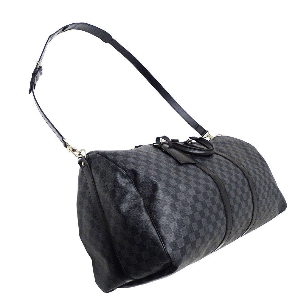 LOUIS VUITTON ルイ・ヴィトン キーポル・バンドリエール55 ボストンバッグ グラフィット ブラック N41413 ダミエグラフィットキャンバス メンズ 【中古】