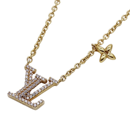 LOUIS VUITTON ルイ・ヴィトン LV アイコニック ネックレス メタル ストラス ゴールド レディース M00596 【中古】