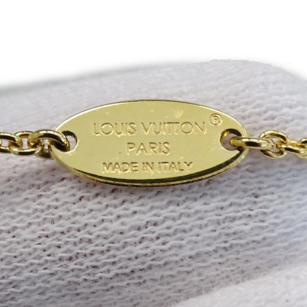 LOUIS VUITTON ルイ・ヴィトン LV アイコニック ネックレス メタル ストラス ゴールド レディース M00596 【中古】