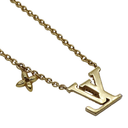 LOUIS VUITTON ルイ・ヴィトン LV アイコニック ネックレス メタル ストラス ゴールド レディース M00596 【中古】