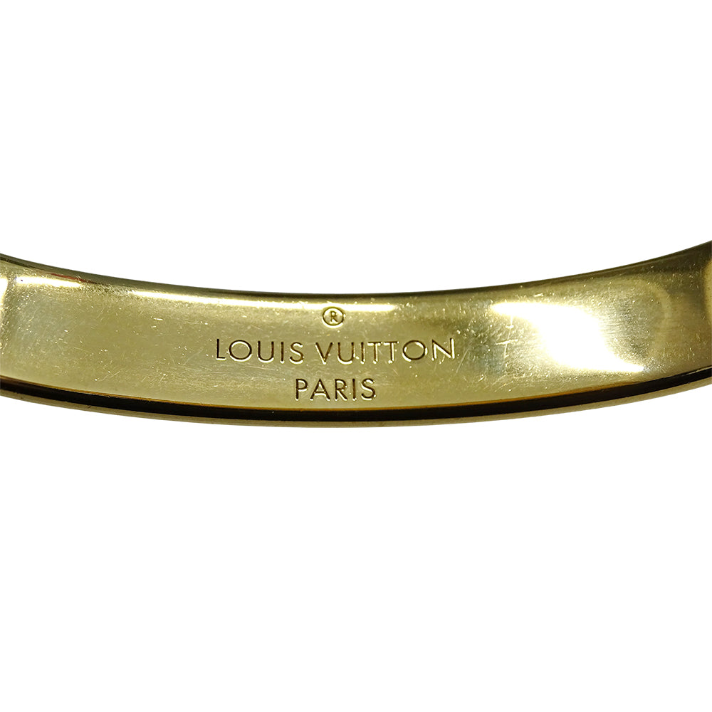 LOUIS VUITTON ルイ・ヴィトン リジッド ブレスレット･ナノグラム ストラス ブレスレット メタル ゴールド M レディース M64861 【中古】