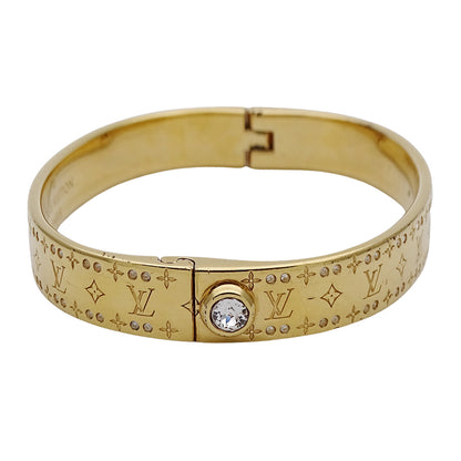 LOUIS VUITTON ルイ・ヴィトン リジッド ブレスレット･ナノグラム ストラス ブレスレット メタル ゴールド M レディース M64861 【中古】