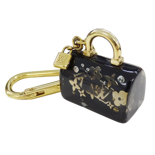 LOUIS VUITTON ルイ・ヴィトン ポルトクレ･スピーディ アンクルージョン チャーム ブラック ゴールド金具 レディース M65444 【中古】