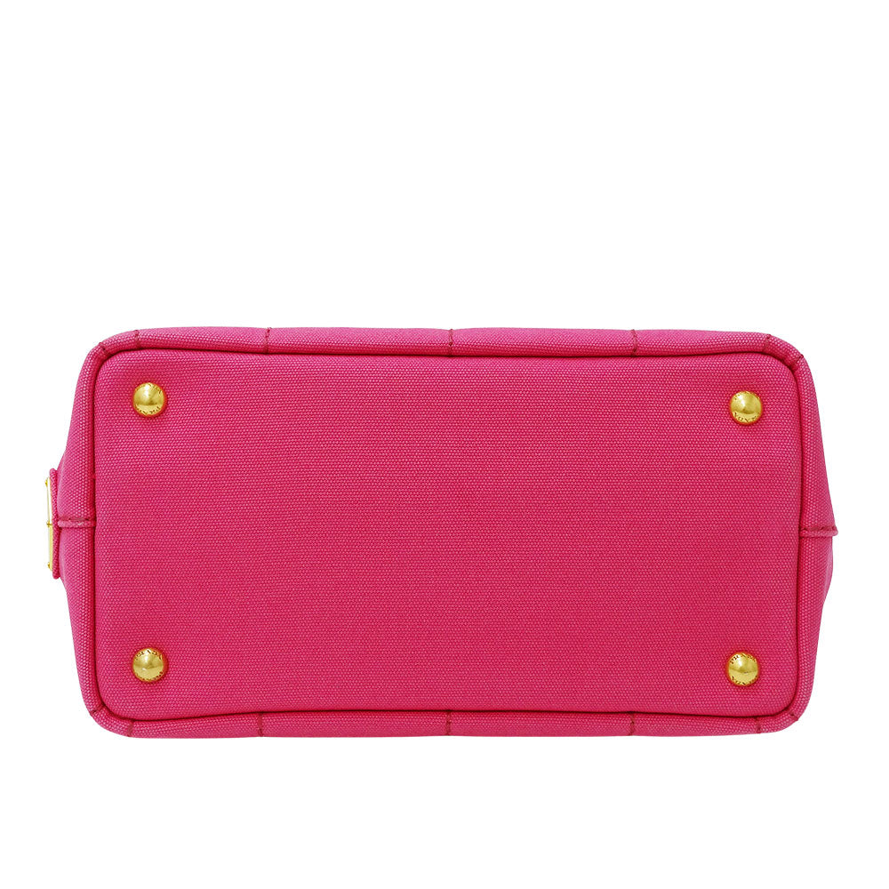PRADA プラダ カナパ ミニ 2wayバッグ ピンク B2539G キャンバス レディース 【中古】